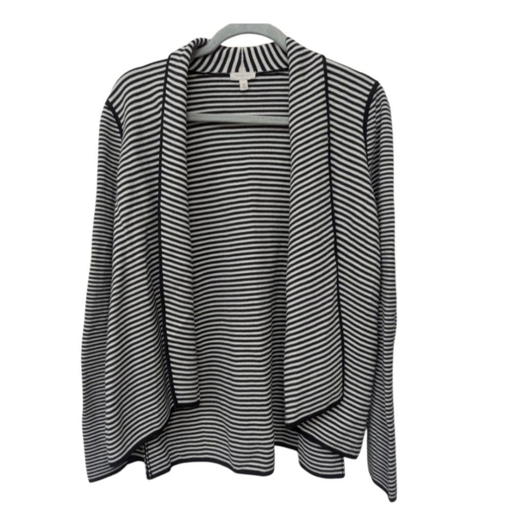 Talbot's medium open cardigan black and white